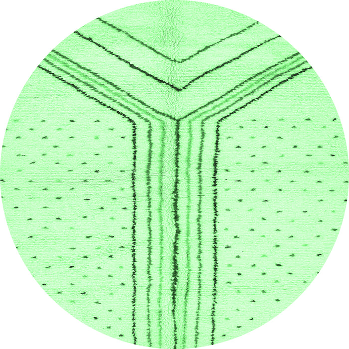Round Machine Washable Solid Emerald Green Modern Area Rugs, wshabs670emgrn