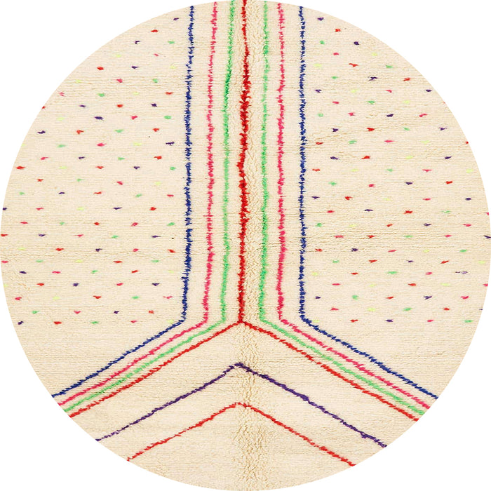 Round Machine Washable Abstract Vanilla Gold Rug, wshabs670