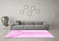 Machine Washable Solid Pink Modern Rug, wshabs670pnk