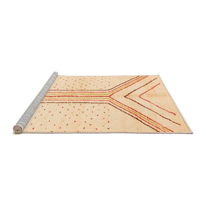 Sideview of Machine Washable Solid Orange Modern Area Rugs, wshabs670org