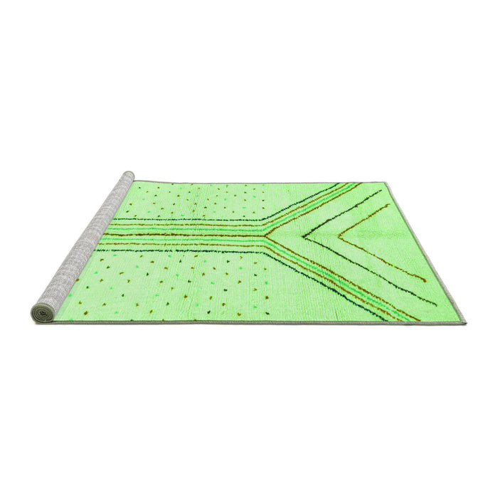 Sideview of Machine Washable Solid Green Modern Area Rugs, wshabs670grn