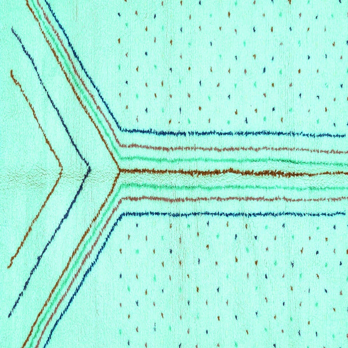 Square Solid Turquoise Modern Rug, abs670turq