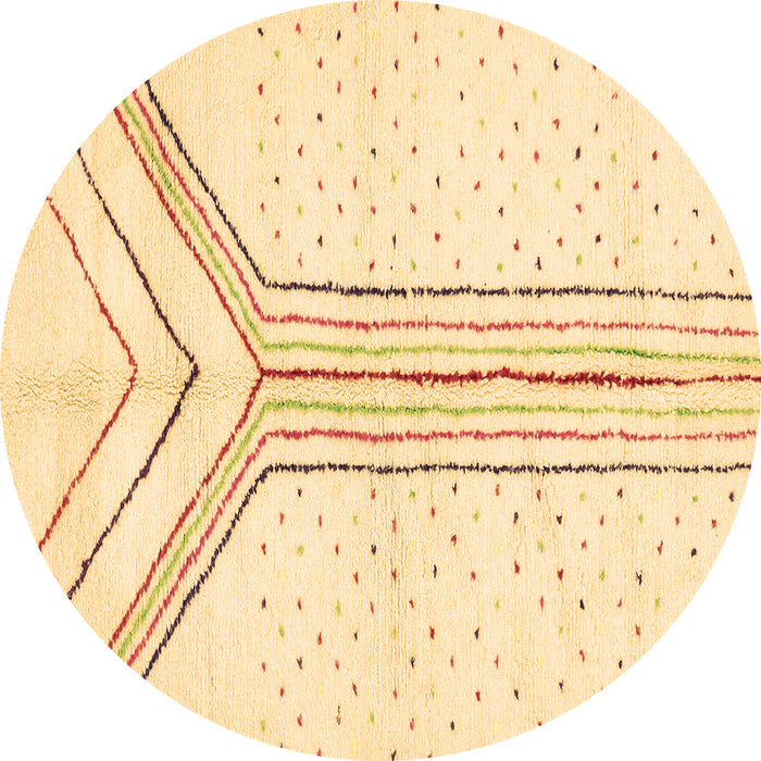 Round Machine Washable Solid Brown Modern Rug, wshabs670brn