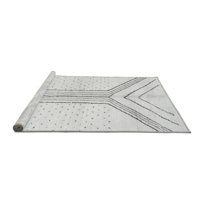 Sideview of Machine Washable Solid Gray Modern Rug, wshabs670gry