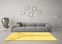 Machine Washable Solid Yellow Modern Rug, wshabs670yw