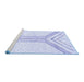 Sideview of Machine Washable Solid Blue Modern Rug, wshabs670blu