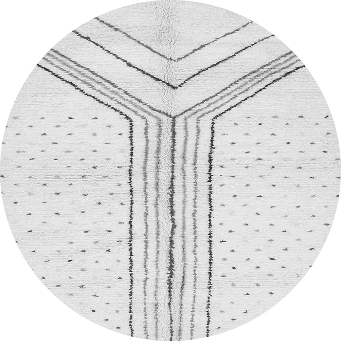 Round Machine Washable Solid Gray Modern Rug, wshabs670gry