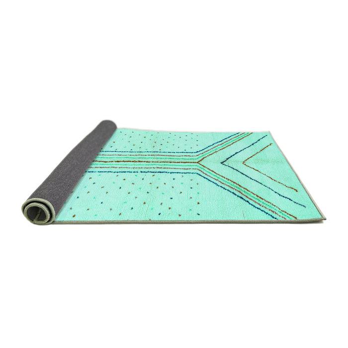 Sideview of Solid Turquoise Modern Rug, abs670turq