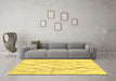 Machine Washable Solid Yellow Modern Rug in a Living Room, wshabs671yw