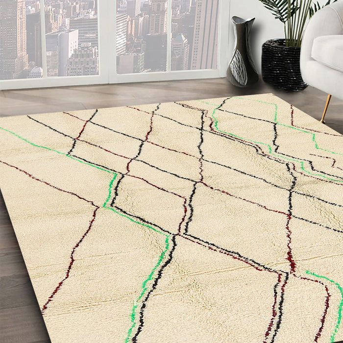 Machine Washable Abstract Brown Sugar Brown Rug in a Family Room, wshabs671