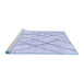 Sideview of Machine Washable Solid Blue Modern Rug, wshabs671blu