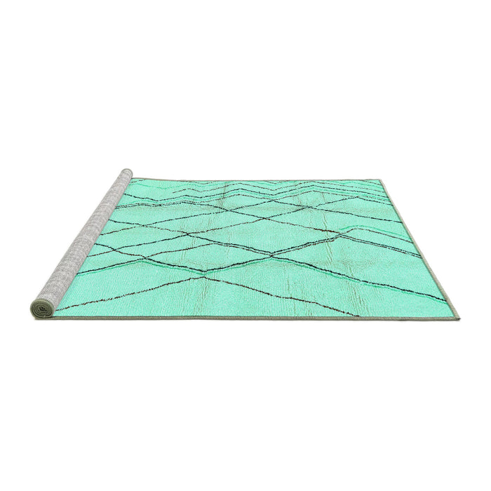 Sideview of Machine Washable Solid Turquoise Modern Area Rugs, wshabs671turq