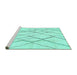 Sideview of Machine Washable Solid Turquoise Modern Area Rugs, wshabs671turq