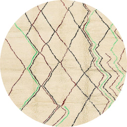 Round Abstract Brown Solid Rug, abs671