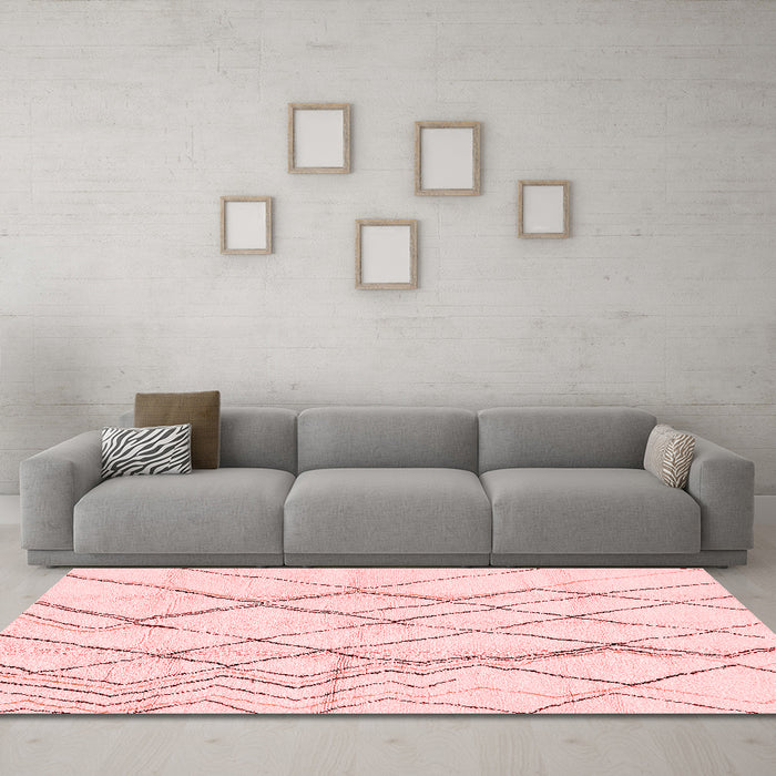 Modern Red Washable Rugs