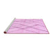 Sideview of Machine Washable Solid Pink Modern Rug, wshabs671pnk