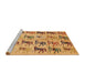 Sideview of Machine Washable Abstract Sedona Brown Rug, wshabs672