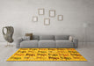 Machine Washable Abstract Yellow Modern Rug in a Living Room, wshabs672yw