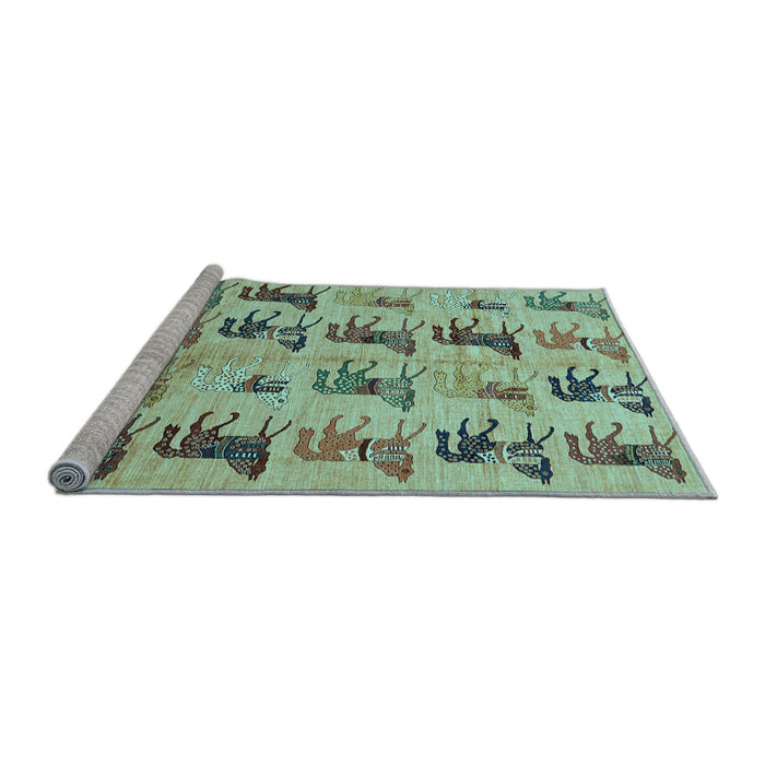 Sideview of Machine Washable Abstract Light Blue Modern Rug, wshabs672lblu