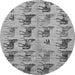 Round Abstract Gray Modern Rug, abs672gry