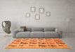 Machine Washable Abstract Orange Modern Area Rugs in a Living Room, wshabs672org