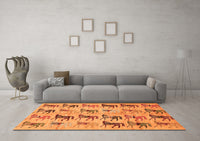 Machine Washable Abstract Orange Modern Rug, wshabs672org