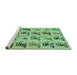 Sideview of Machine Washable Abstract Turquoise Modern Area Rugs, wshabs672turq