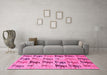 Machine Washable Abstract Pink Modern Rug in a Living Room, wshabs672pnk