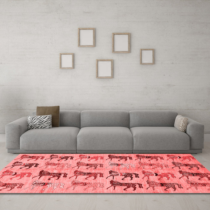 Modern Red Washable Rugs