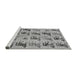 Sideview of Machine Washable Abstract Gray Modern Rug, wshabs672gry