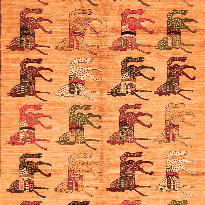 Machine Washable Abstract Orange Modern Area Rugs, wshabs672org