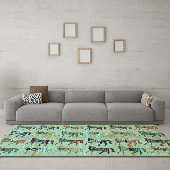 Machine Washable Abstract Light Blue Modern Rug in a Living Room, wshabs672lblu