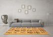 Machine Washable Abstract Brown Modern Rug in a Living Room,, wshabs672brn