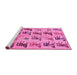 Sideview of Machine Washable Abstract Pink Modern Rug, wshabs672pnk