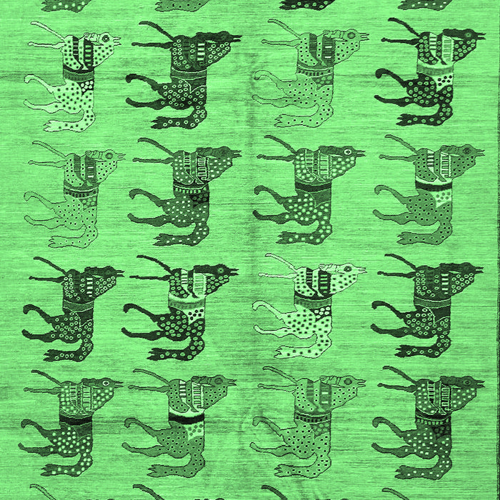 Machine Washable Abstract Emerald Green Modern Area Rugs, wshabs672emgrn