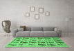 Machine Washable Abstract Emerald Green Modern Area Rugs in a Living Room,, wshabs672emgrn