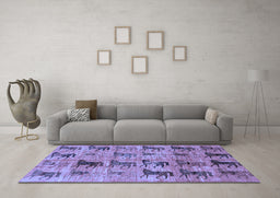 Machine Washable Animal Blue Traditional Rug in a Living Room, wshabs673blu