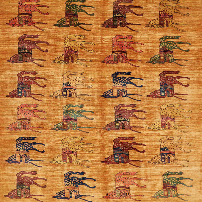 Square Abstract Dark Orange Animal Rug, abs673