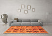 Machine Washable Animal Orange Traditional Area Rugs in a Living Room, wshabs673org