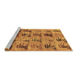 Sideview of Machine Washable Animal Brown Traditional Rug, wshabs673brn
