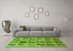 Machine Washable Animal Green Traditional Area Rugs in a Living Room,, wshabs673grn