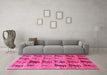 Machine Washable Animal Pink Traditional Rug in a Living Room, wshabs673pnk