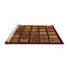 Sideview of Machine Washable Abstract Sedona Brown Rug, wshabs674