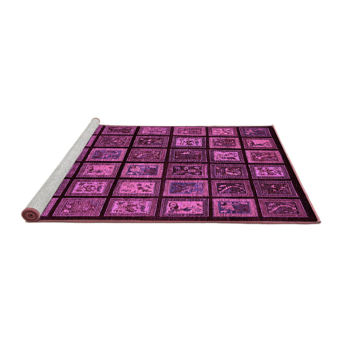 Sideview of Machine Washable Abstract Purple Modern Area Rugs, wshabs674pur