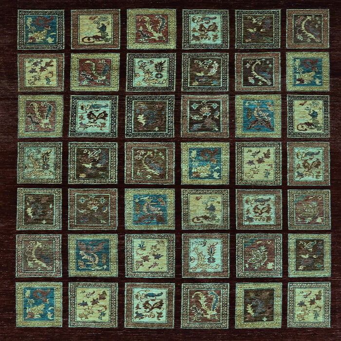 Square Abstract Light Blue Modern Rug, abs674lblu