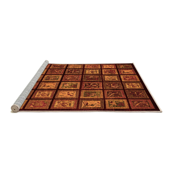 Sideview of Machine Washable Abstract Orange Modern Area Rugs, wshabs674org