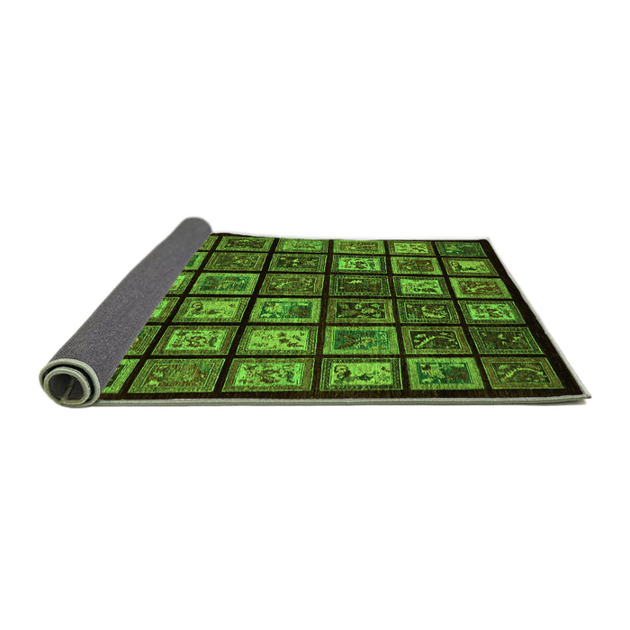 Sideview of Abstract Green Modern Rug, abs674grn