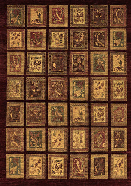 Abstract Brown Modern Rug, abs674brn