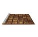 Sideview of Machine Washable Abstract Brown Modern Rug, wshabs674brn