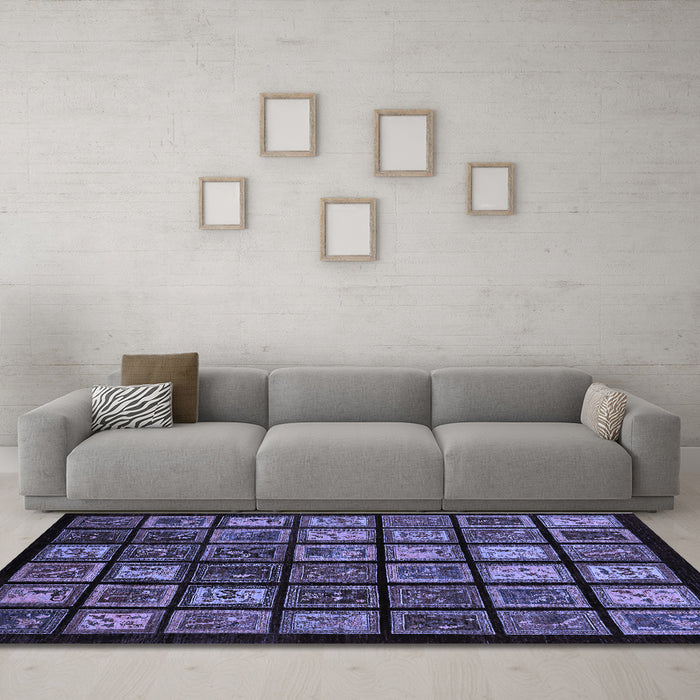 Machine Washable Abstract Blue Modern Rug in a Living Room, wshabs674blu